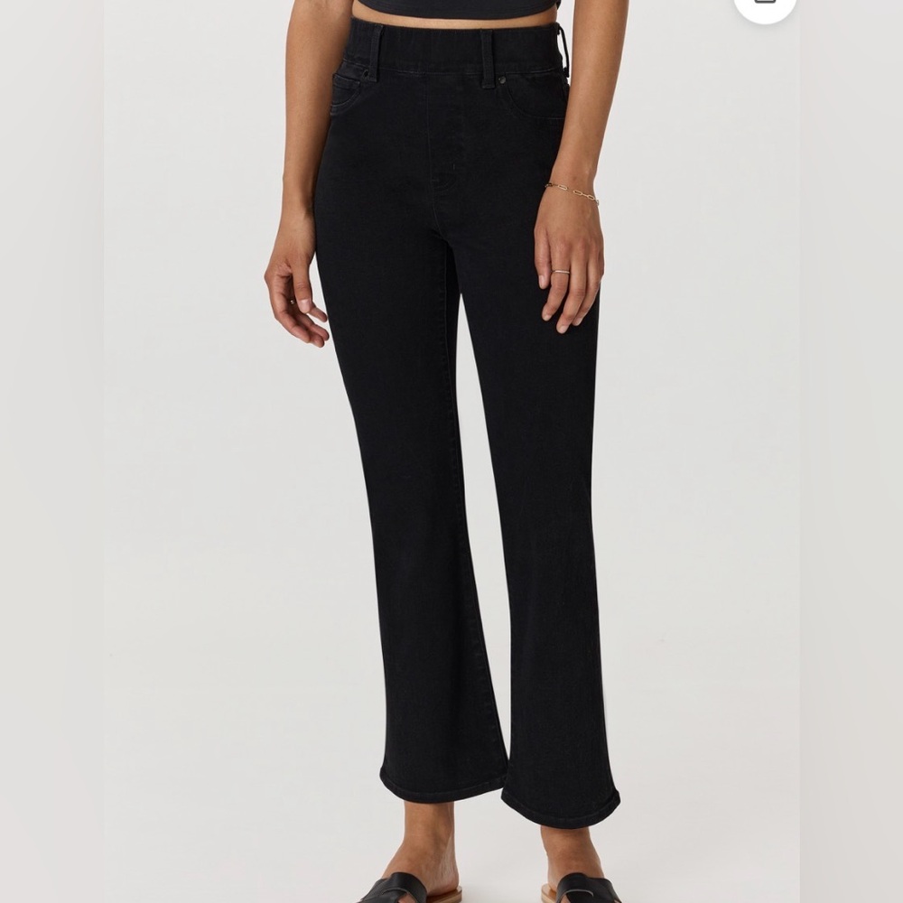 Quince small Nina Pull-On Stretch Kick Flare Jeans - Raven Black